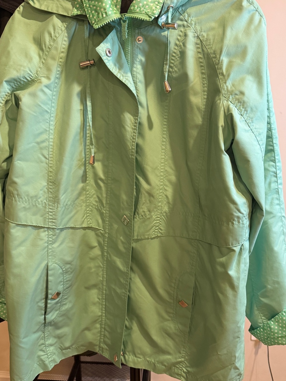 Totes Light Mint Green Trench Raincoat
